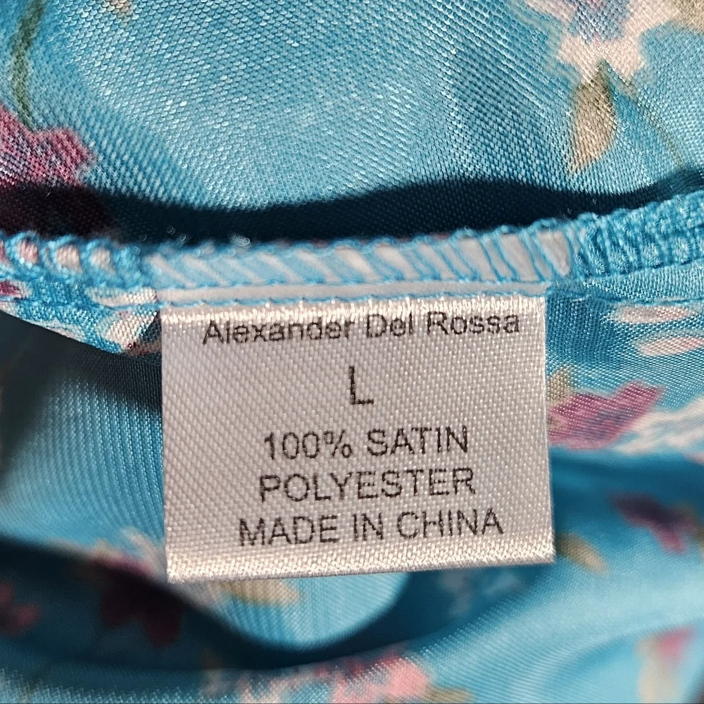 Alexander Del Rossa Robe Bridal Sz L Floral Colorful Kimono Satin NWOT - Picture 6 of 7